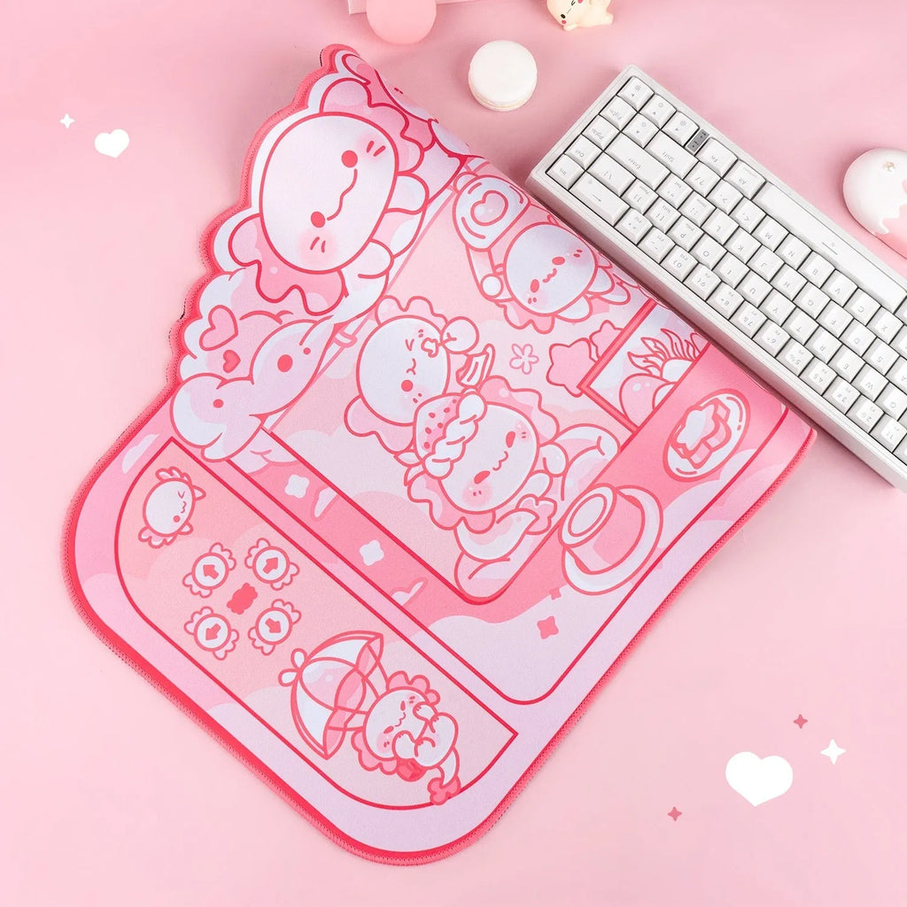 Hexagonal dragon crane machine large mouse pad 75x40cm with cartoon anime design and wrist support