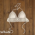 Women's backless acrylic bikini swimsuit top for running in various colours