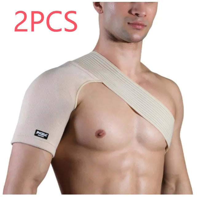 Adjustable skin tone one-shoulder protective sports strap for weightlifting and multi-sport use
