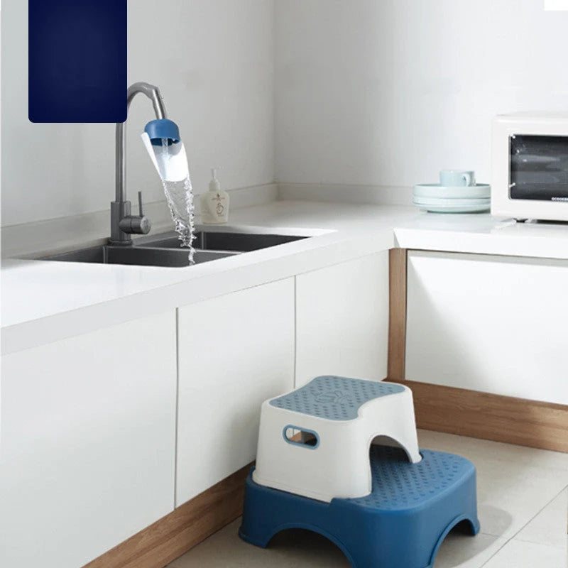 Children's Baby Faucet Extender Wash Station in blue and red, promoting safe handwashing for toddlers