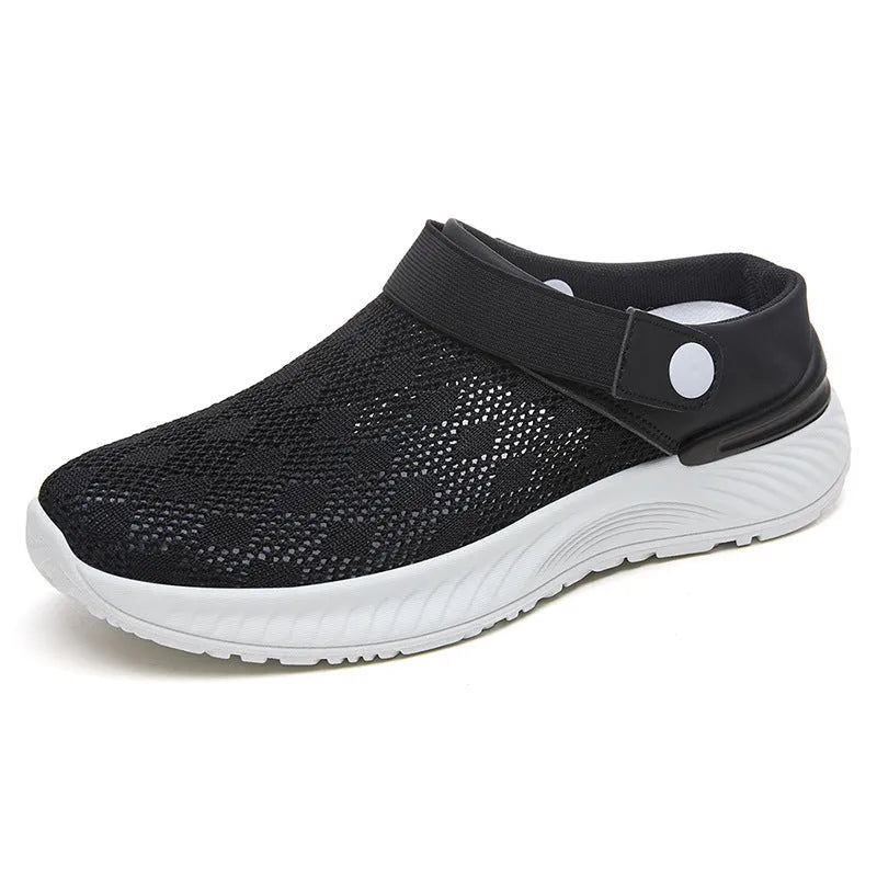 Women's breathable mesh slip-on sandals with round toe and PVC sole in multiple colours