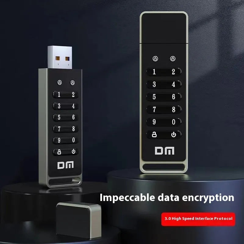 64GB USB 3.0 fingerprint encrypted flash drive with metal shell and password protection