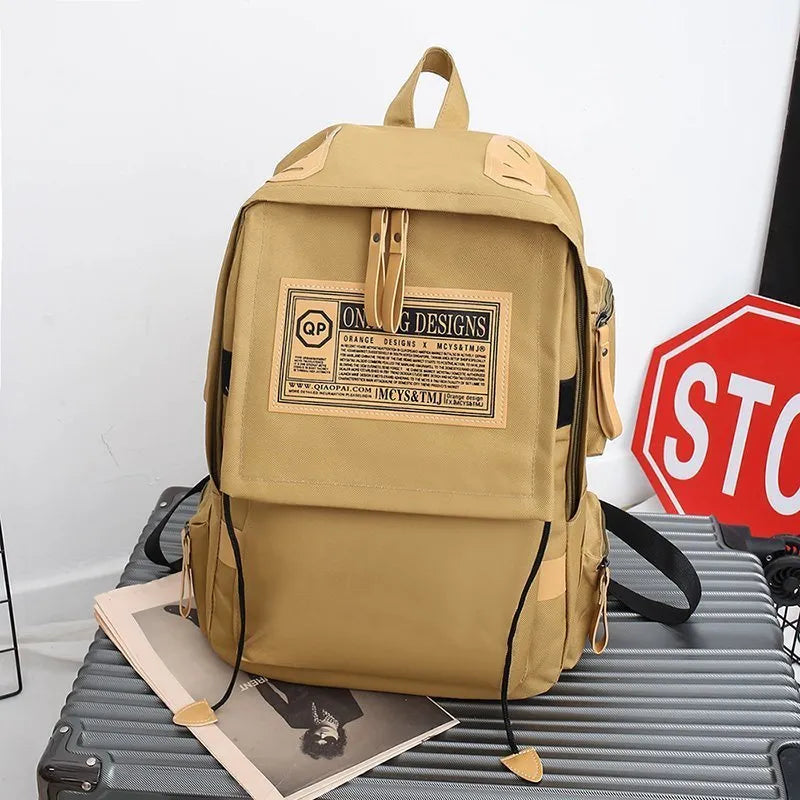 Ins fashion multi-pocket large capacity backpack in waterproof oxford cloth, available in several colours