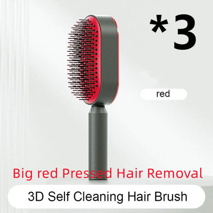3D Air Cushion Hair Brush in elegant white, showcasing wide comb teeth and ergonomic handle
