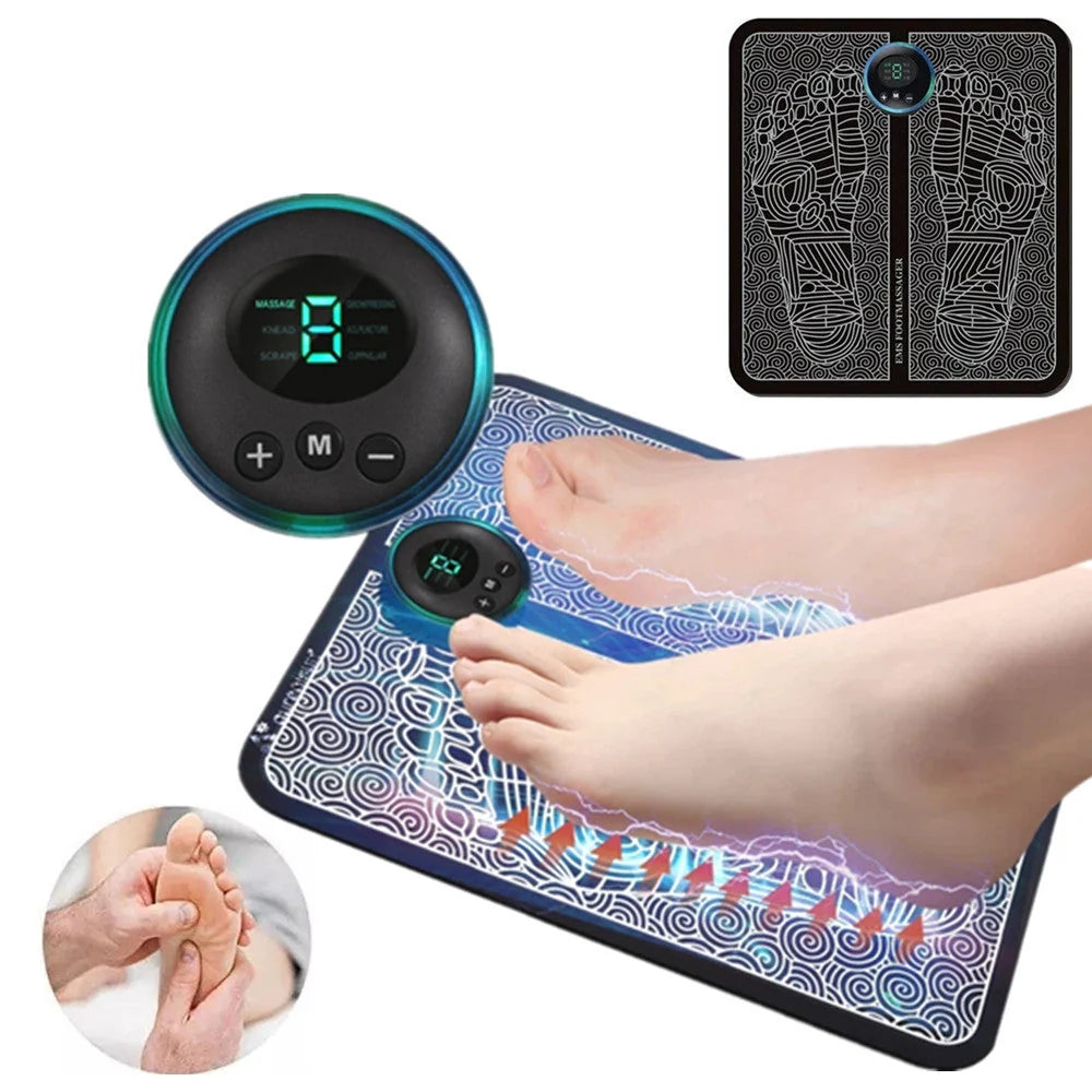 EMS Foot Massager Mat with adjustable modes and USB charging