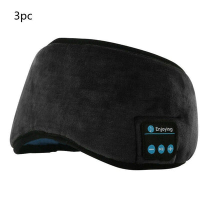 Bluetooth 5.0 wireless headband with built-in sleeping eye mask for music, calls, and relaxation