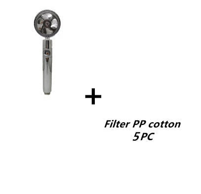 High-pressure handheld shower nozzle with cotton filter and stop button in various colours