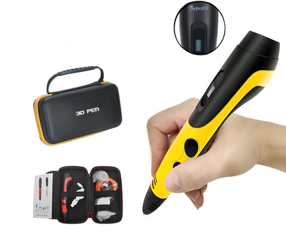 Blue six generations 3D printing pen with 12-colour PLA ABS consumables, base, and UK adapter for DIY graffiti