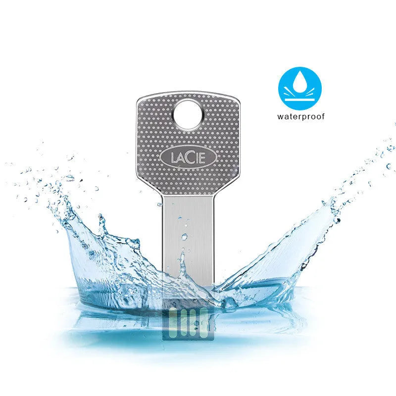White metal USB 2.0 flash drive ultra-thin waterproof conjoined design 47.5 x 13.5 x 4.5 mm
