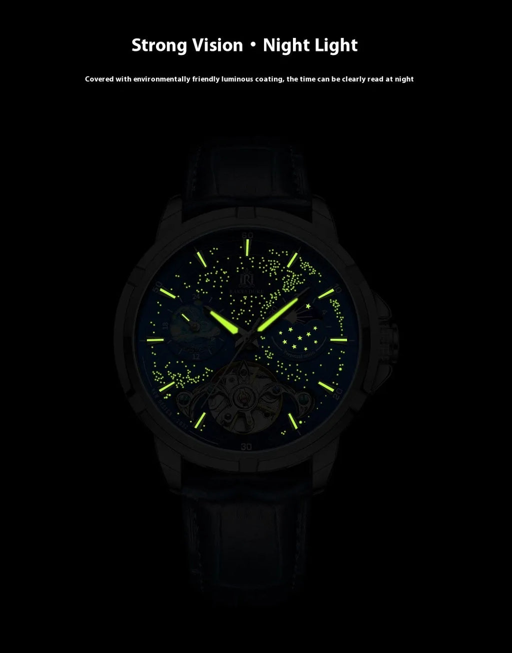 Men's blue automatic mechanical watch with 885b case on wrist
