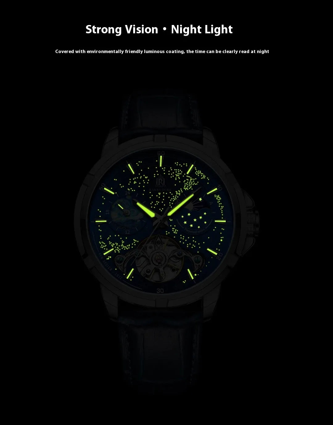 Men's blue automatic mechanical watch with 885b case on wrist