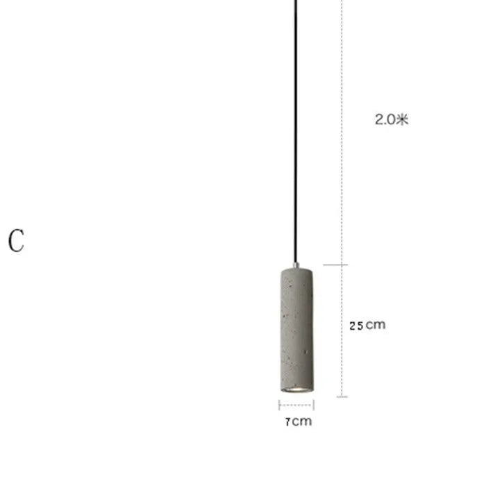 Marble chandelier with cement rod construction and adjustable 2m height