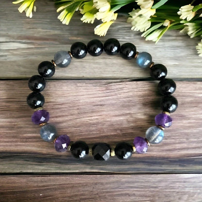 Versatile Obsidian 8mm Beaded Bracelet in European and American style