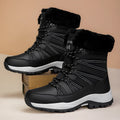 Women's winter fleece-lined mid-top boots in four colours with non-slip TPR sole