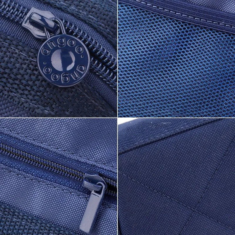 Oxford cloth pencil case with double zipper in yellow, black or dark blue colours