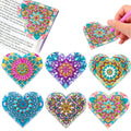 Six PU leather handmade bookmarks with crystal flower corners in modern simplicity design