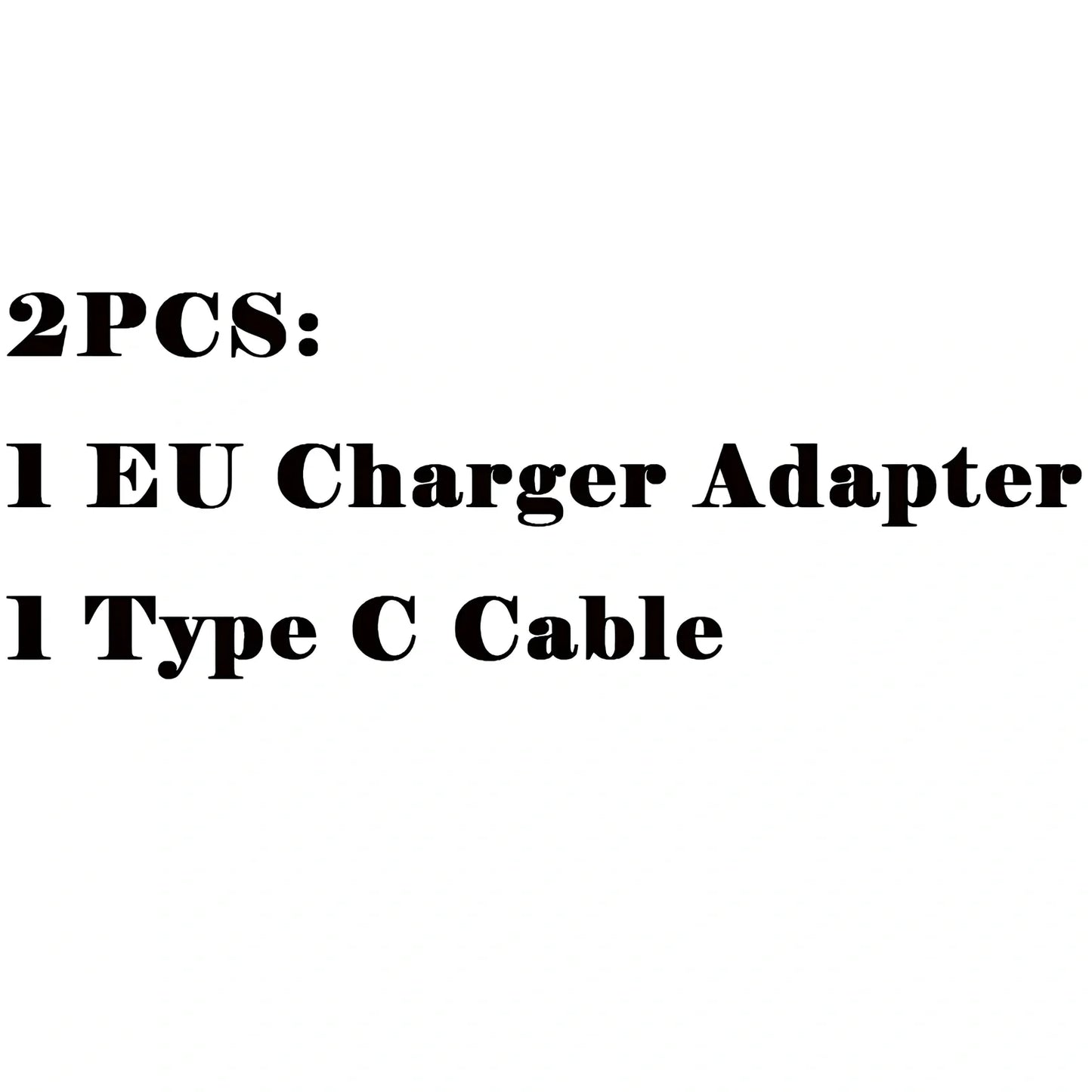 Black 1.2m fast charging Type-C cable with EU adapter, 18W output for quick device power-up