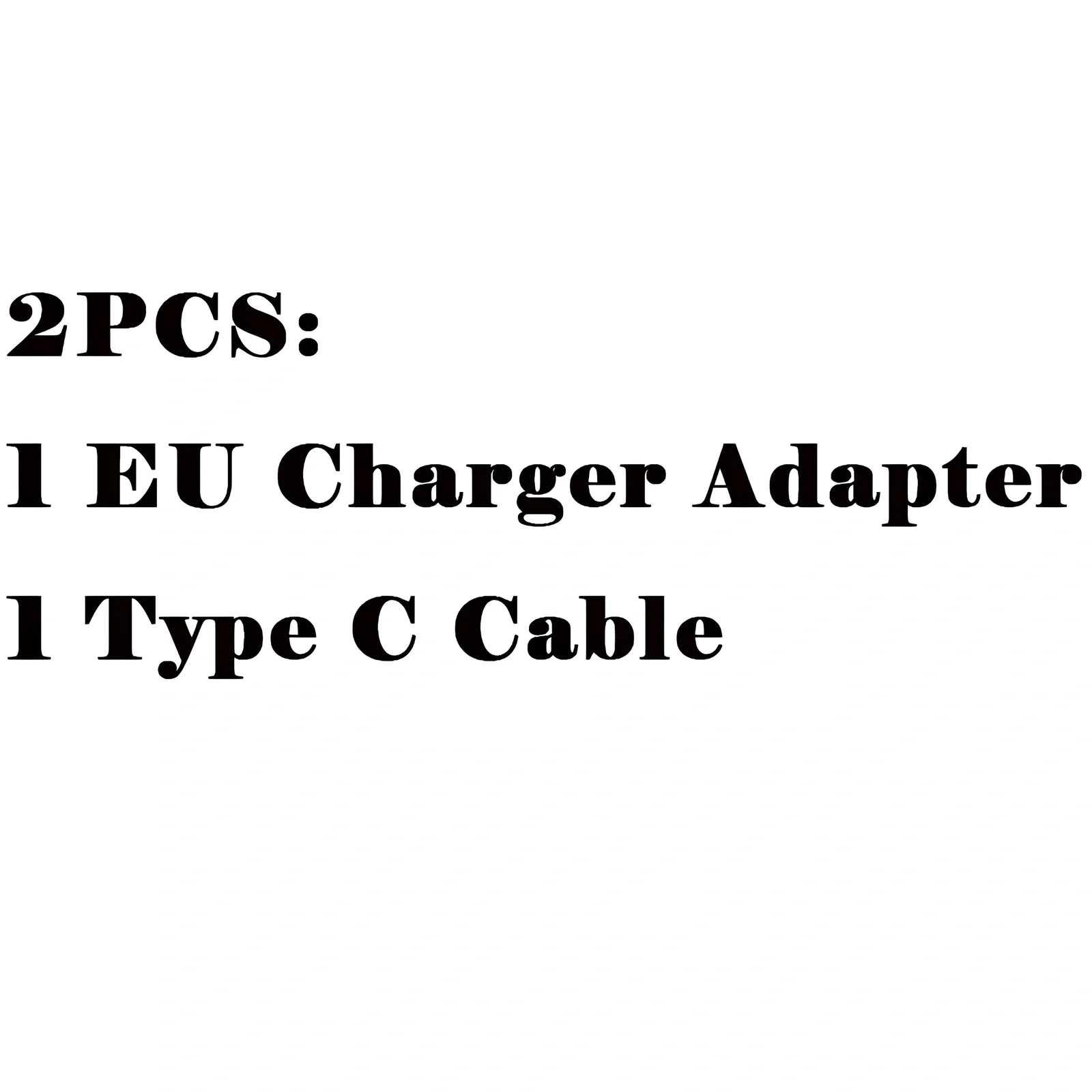 Black 1.2m fast charging Type-C cable with EU adapter, 18W output for quick device power-up