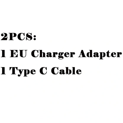 Black 1.2m fast charging Type-C cable with EU adapter, 18W output for quick device power-up