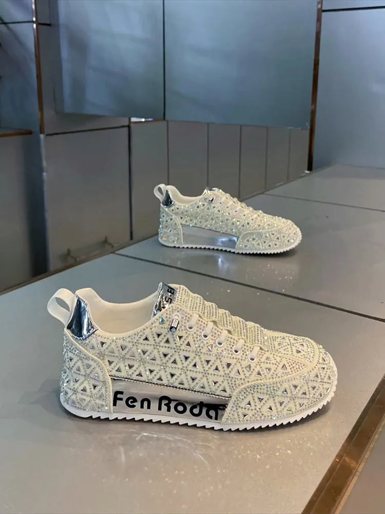 Men's slip-on breathable sneakers with mixed material upper and thick rubber sole, available in white, green, black, and orange