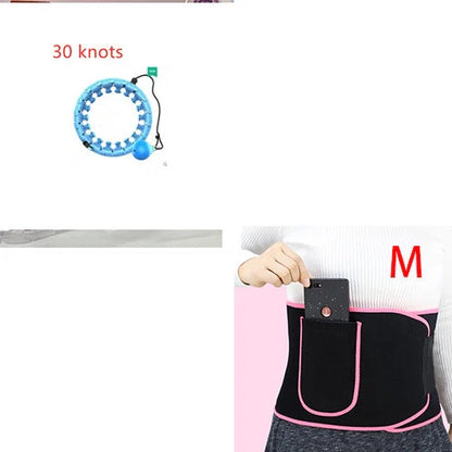 Magic Smart Hoop - Adjustable fitness hoop with massage features in pink, blue, and purple