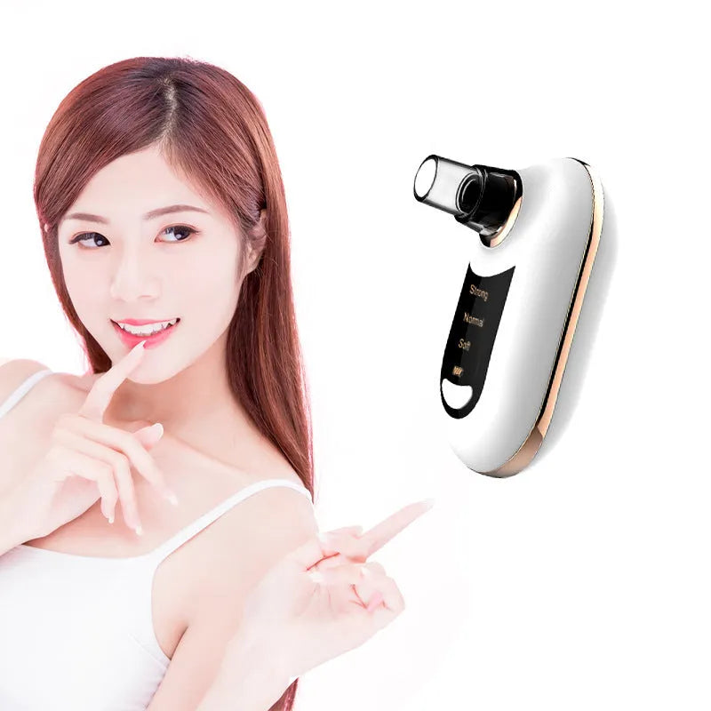 Beauty salon pore vacuum electric blackhead suction device with ABS plating shell in green, pink, red, and white colour options