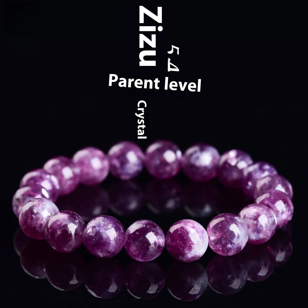 Geometric Korean-style polished crystal bracelet showing pink, pink purple, and purple colour options.