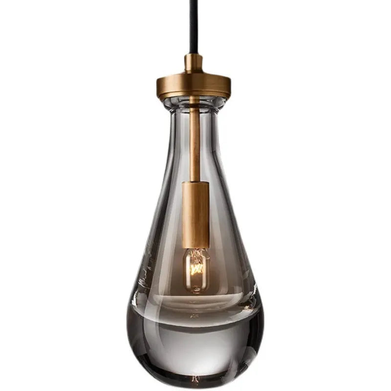 Pure copper crystal chandelier 11cm diameter 25cm height warm light E14 bulb H65 brass option on ceiling