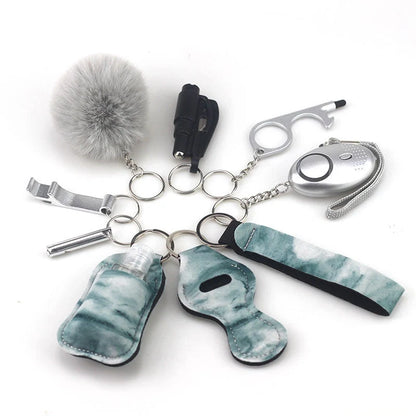 Keychain accessory bottles in various colours, made from durable artificial leather
