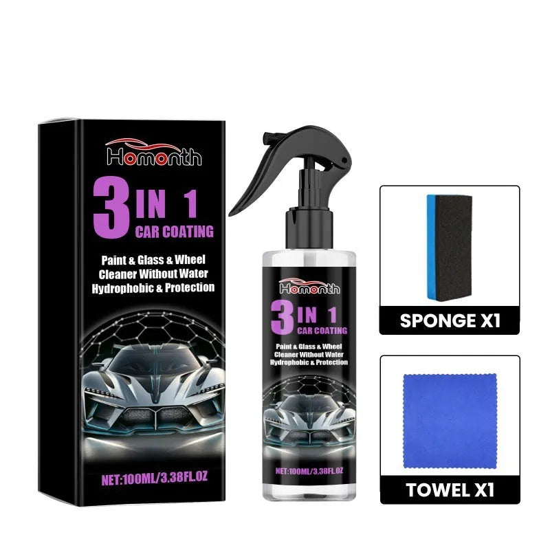 100ml ceramic car paint spray with sponge and towel for automotive paint decontamination and polishing