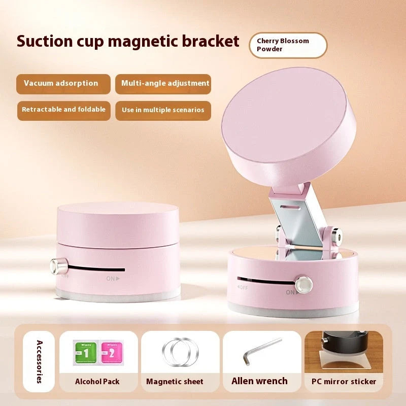 Foldable magnetic vacuum car phone holder in various colours