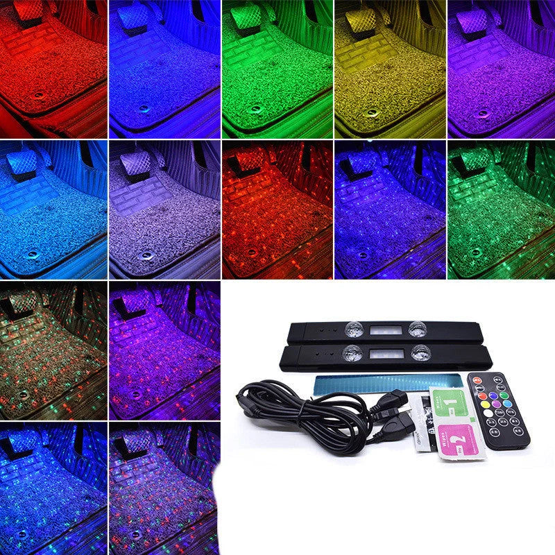 Foot Soles Full Of Stars LED Car Atmosphere Light with wireless sound control