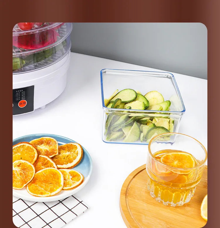 Five-layer stainless steel household food dehydrator with UK plug for kitchen food drying