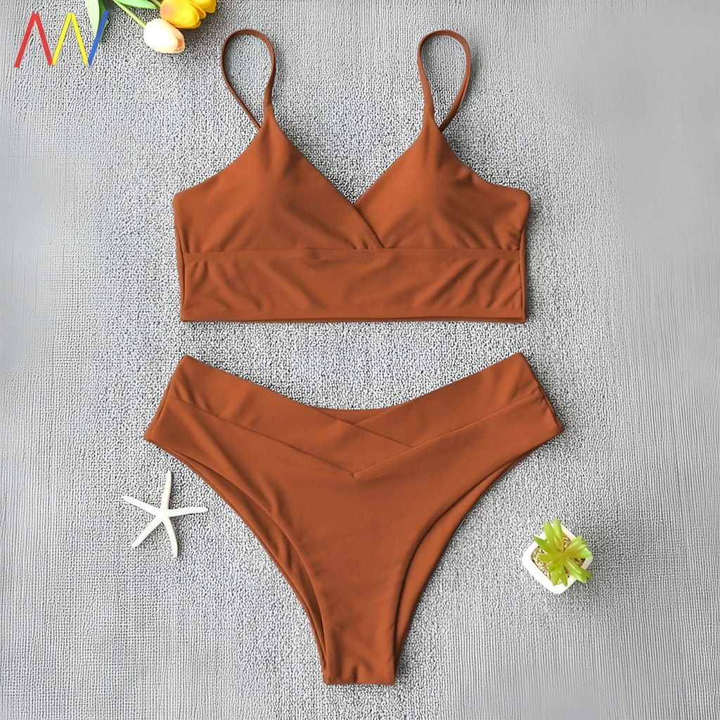 Women two piece bikini swimsuit in polypropylene fibre, multiple colour options, beach wear