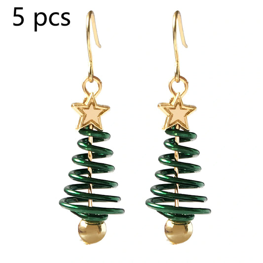 DIY Christmas star earrings kit with 1.4x4.5cm electroplated aluminium alloy pieces in natural style