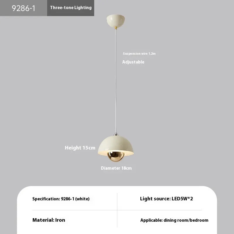 Retro 18cm small droplight in black finish for bedroom or bar use with hanging cord
