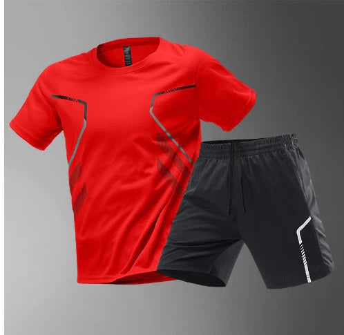 Men's quick-drying sports t-shirt with color block design