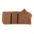 Nylon pet drying robe towel in grey with orange edge design for dogs and cats