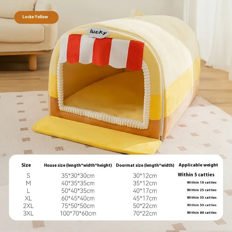 Painted sponge dog nest bed in Loomi Brown Coffee colour, shown in size L for a large dog.