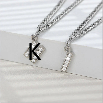 Customizable stainless steel anklet with zircon letters, available in various letter and silver letter options