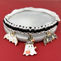 Halloween pet collar decoration with zinc alloy charm on adjustable collar