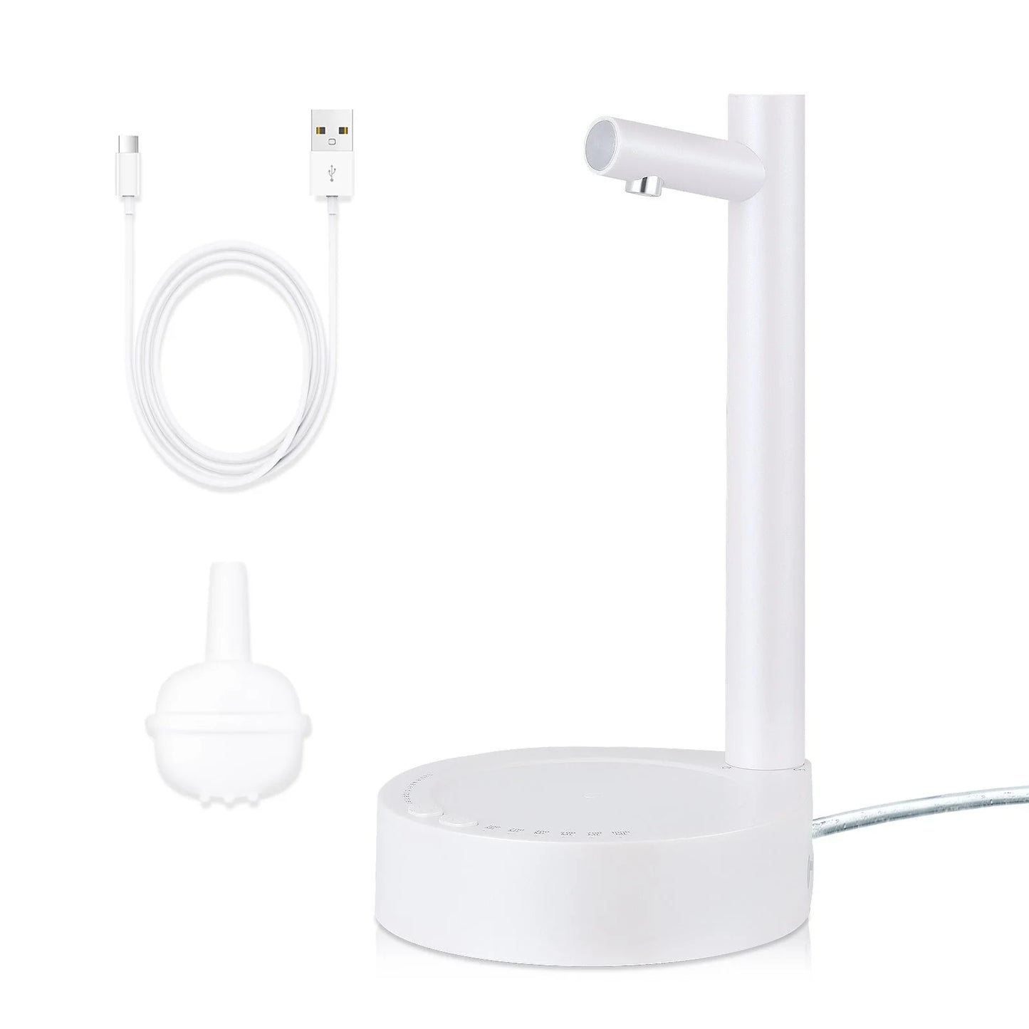 Desktop electric water pump with adjustable wireless water discharge in white