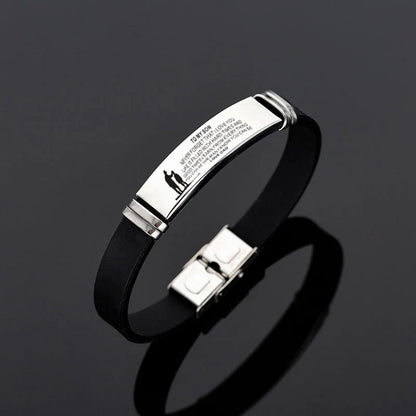 Engraved stainless steel silicone bracelet for family bonds with personal engravings