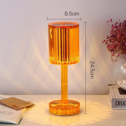 Elegant crystal table lamp with dimmable LED lighting for home decor
