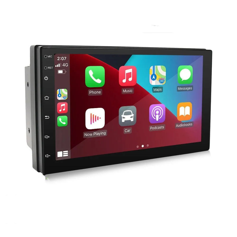 Black universal car navigation radio with 7-inch screen for manual transmission vehicles
