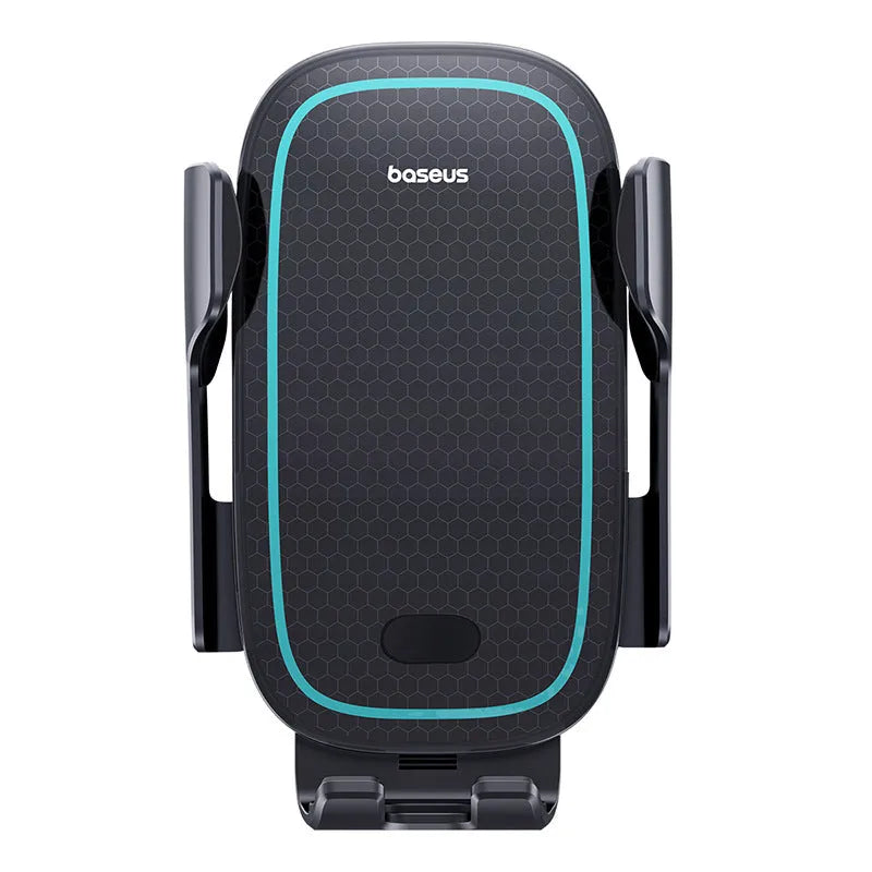 Galaxy Pro automatic car phone holder wireless charger air vent mount Star Black with phone inserted