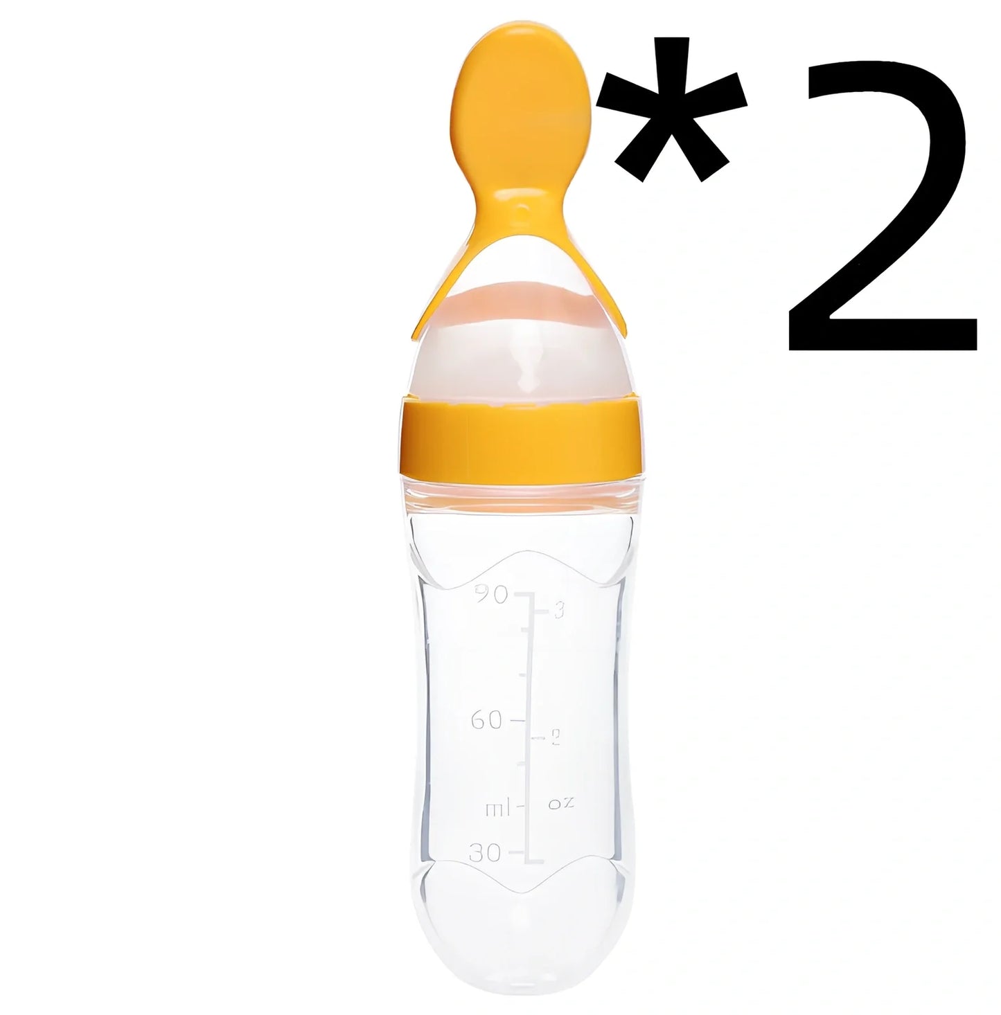 Blue baby spoon bottle feeder, 120ml capacity, food-grade silicone and PP, for 3 months semi-liquid feeding