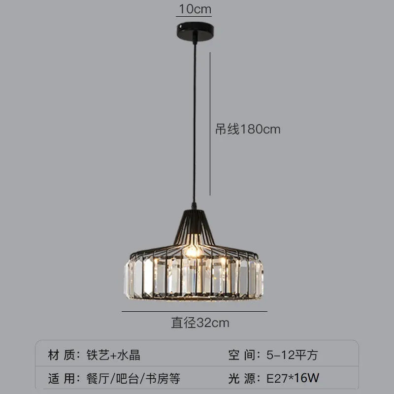 Modern crystal sun lamp droplight ceiling light in black or gold finish
