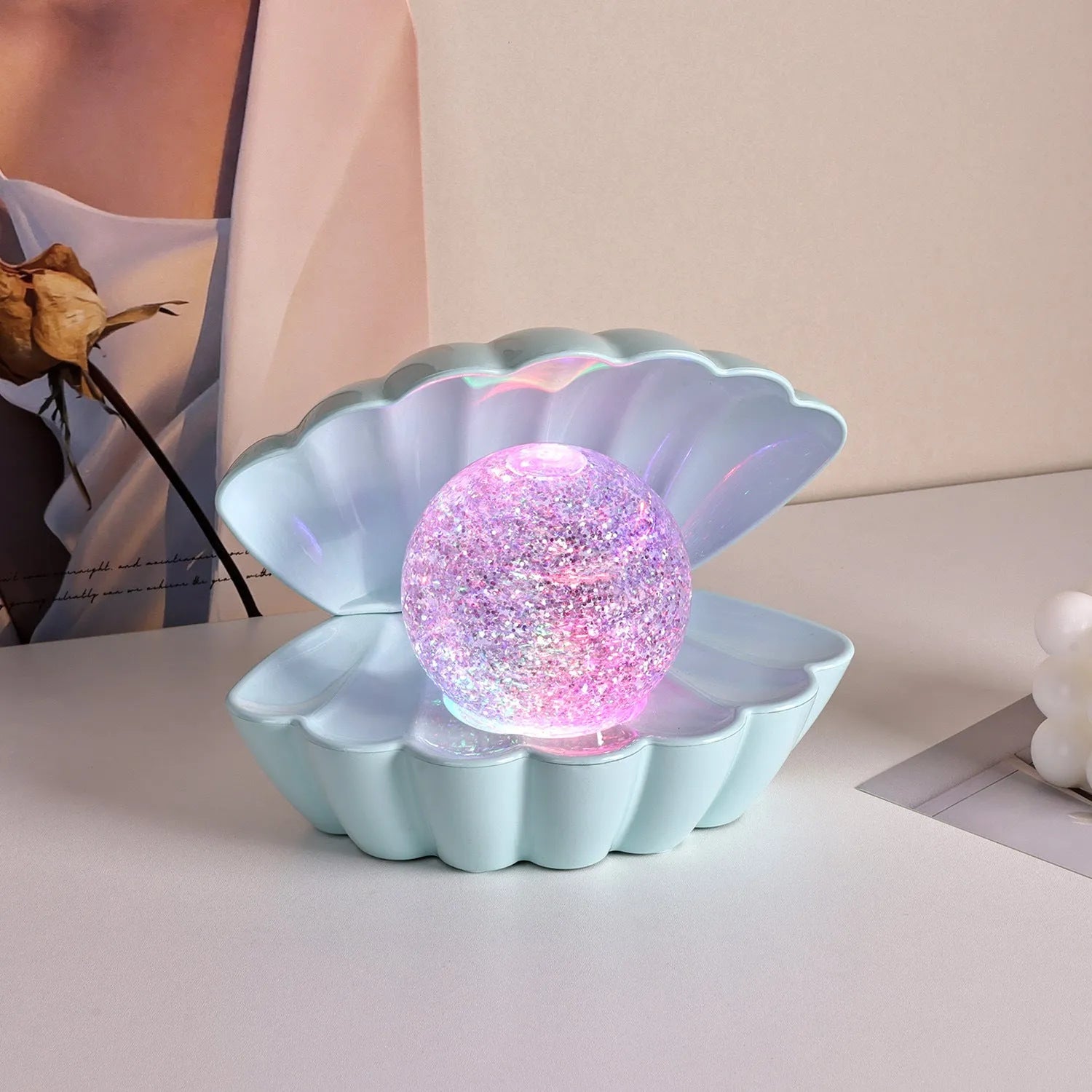 Shell-shaped neon ambience decorative night lamp with soft lighting