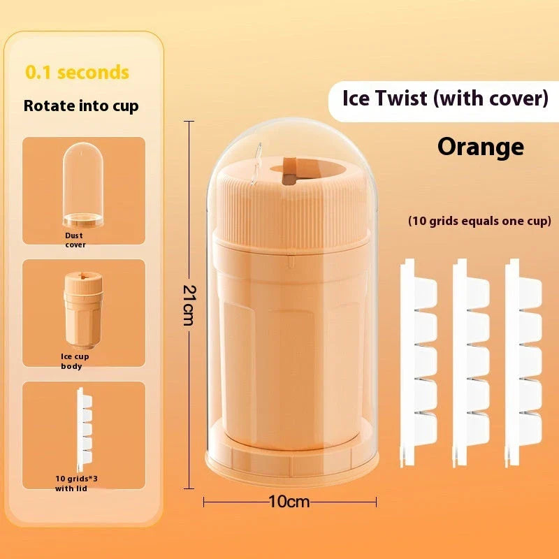 Twist and Release Ice Cube Tray with Cover for Effortless Frozen Treats